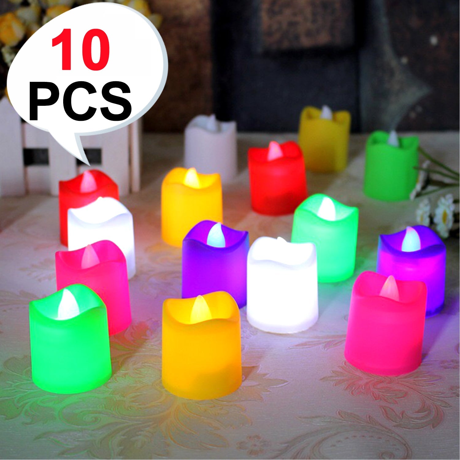 6429 10PCS FESTIVAL DECORATIVE - LED TEALIGHT CANDLES | BATTERY OPERATED CANDLE IDEAL FOR PARTY. DeoDap 6429 10PCS FESTIVAL DECORATIVE - LED TEALIGHT CANDLES | BATTERY OPERATED CANDLE IDEAL FOR PARTY. DeoDap